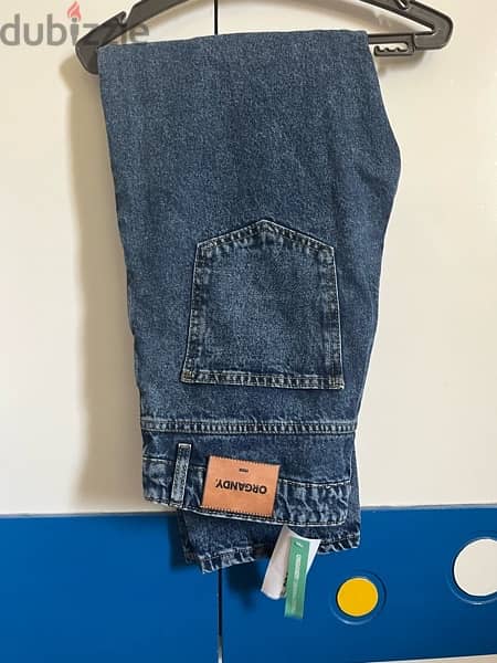 Organdy Blue Denim Jeans - Brand New جديد تماما جينز ازرق متلبسش خالص 0