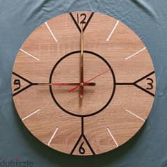 ساعة حائط خشبيه -wooden clock