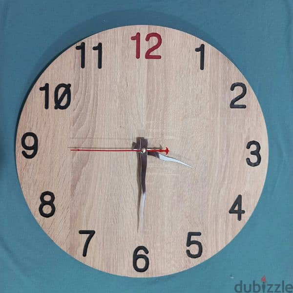 ساعة حائط خشبيه  - wooden clock 0