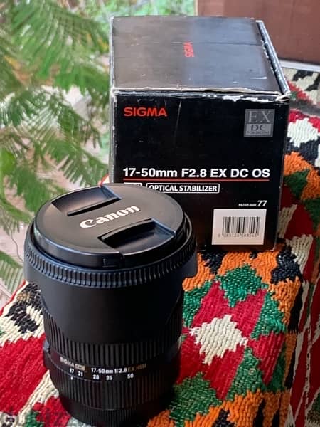 lens 17-50 mm f 2.8 sigma for  canon dc os 0