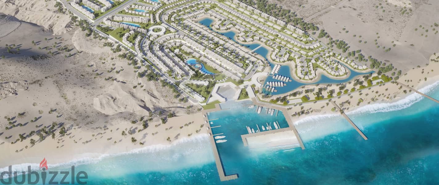 With a 5% down payment over 10 years, a chalet for sale on the lagoon in Ras Al-Hikma, Salt project, North Coast 4