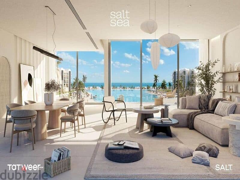 In the finest villages on the North Coast, a finished chalet + installments up to 10 years in Salt, developed by Tatweer Misr 0