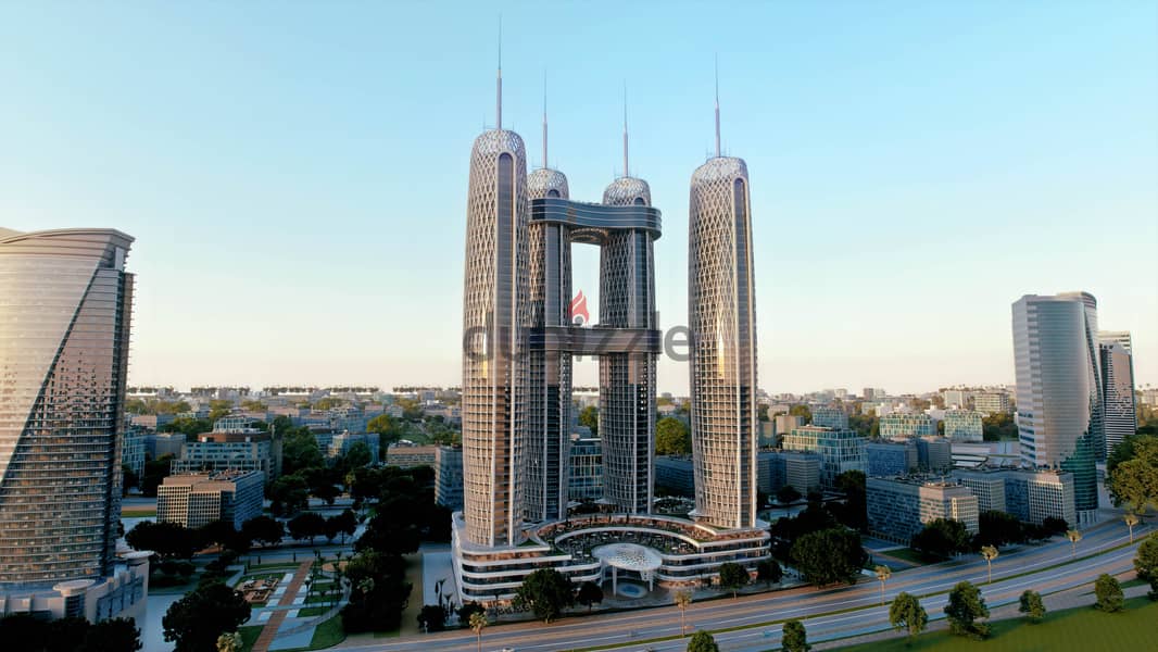 own a hotel apartment with a 5% discount in the tallest hotel in Africa, located in the administrative capital on the Green River directly 2