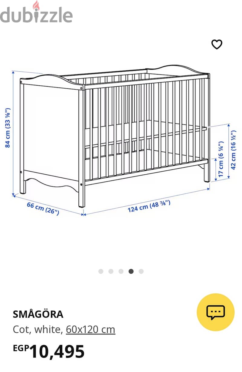 Ikea baby crib with mattress 0