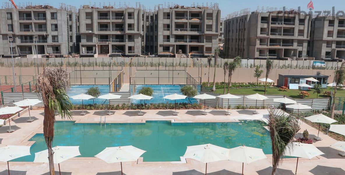 Apartment 133meter fully finished with air conditioning, facing north,  view landscape in Marasem, New Cairo. 1