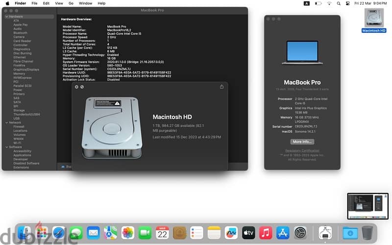 MacBook Pro (13-inch, 2020, 2GHz, i5, 16GB, 1TB) 0
