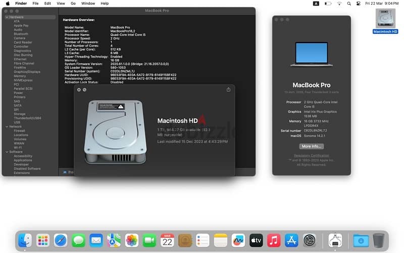 MacBook Pro (13-inch, 2020, 2GHz, i5, 16GB, 1TB) 1