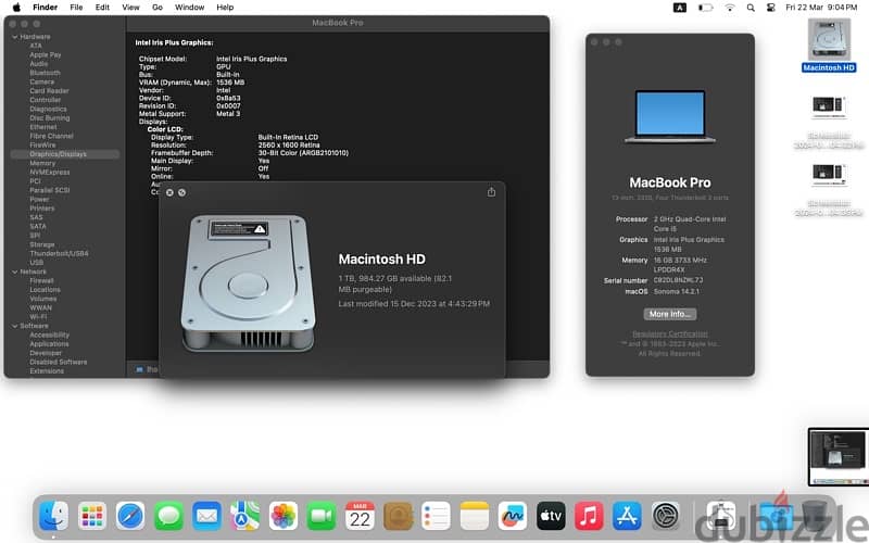 MacBook Pro (13-inch, 2020, 2GHz, i5, 16GB, 1TB) 5