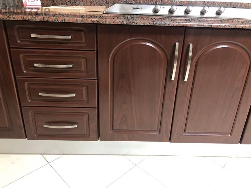 kitchen 100% natural wood MFFCO helwan with marble countertop & sink 4