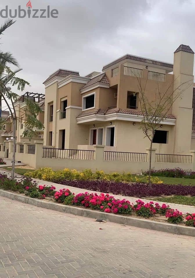 Villa for sale, 212 sqm, with garden, in Sarai Compound, on Suez Road, next to Madinaty and in front of El Shorouk 7