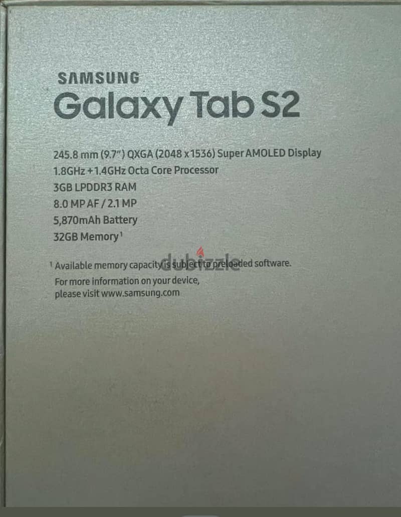 سامسونج جلاكسي تبلت S2 /9.7 inch كامل بعلبته/ usb kabel/ handset 32 GB 3