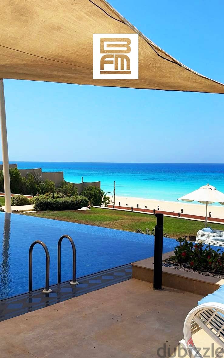 Fancy furnished villa for rent in Marassi with a private beach فيلا فاخرة للايجار في مراسي الساحل الشمالي بشاطيء خاص 0
