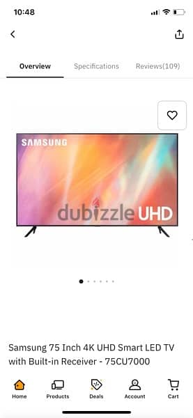 Samsung TV “75” inch 0