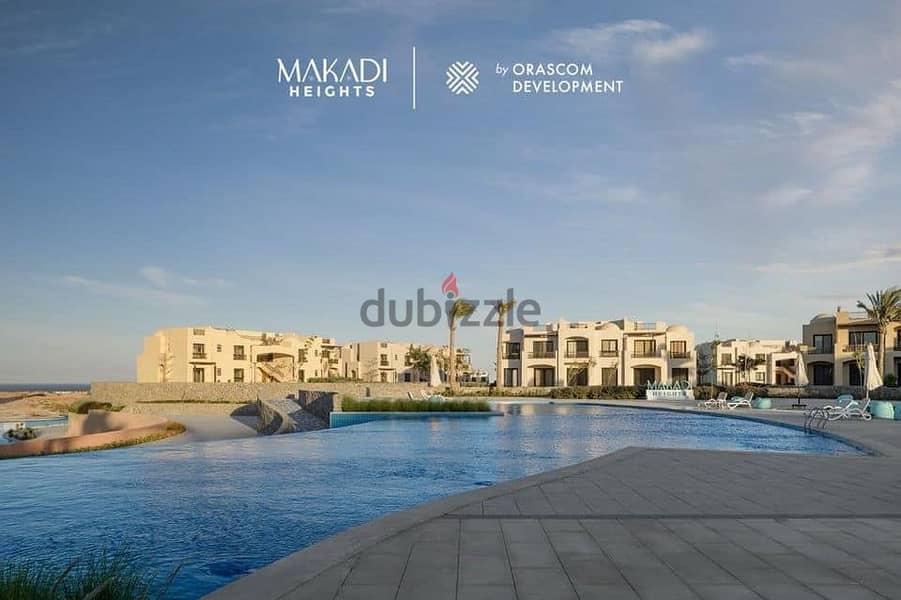 Side twin house for sale, fully finished, with a lagoon view in Makadi Heights, in installments  توين هاوس جانبي مكادي هايتس 11