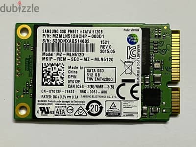 هارد SSD M. sata 512GBهلث 100%