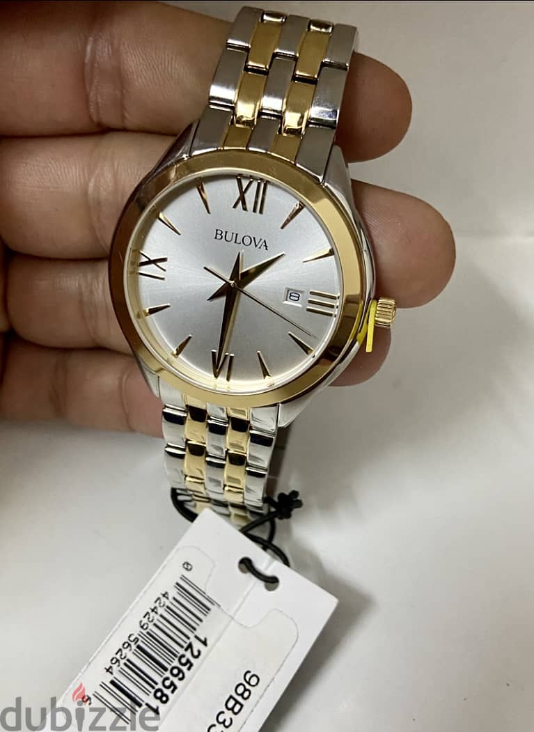 جديده لم تستعمل اطلاقا بالعلبه والكتالوج والضمان Original BULOVA Quart 4