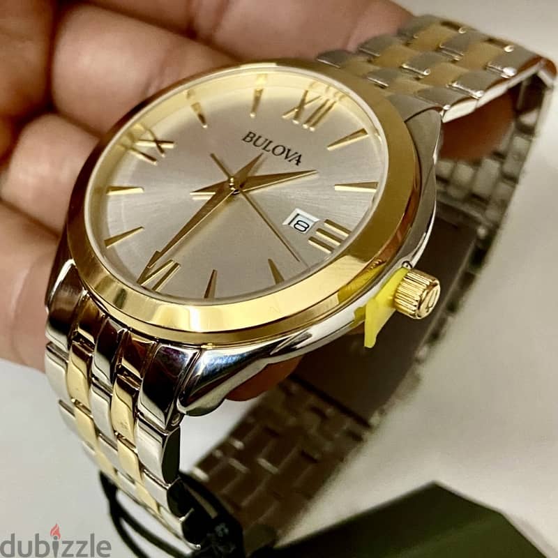 جديده لم تستعمل اطلاقا بالعلبه والكتالوج والضمان Original BULOVA Quart 9