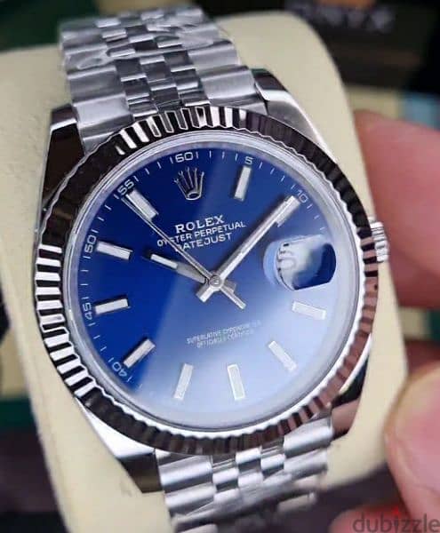 Rolex collections mirror original 
date just blue dial 5