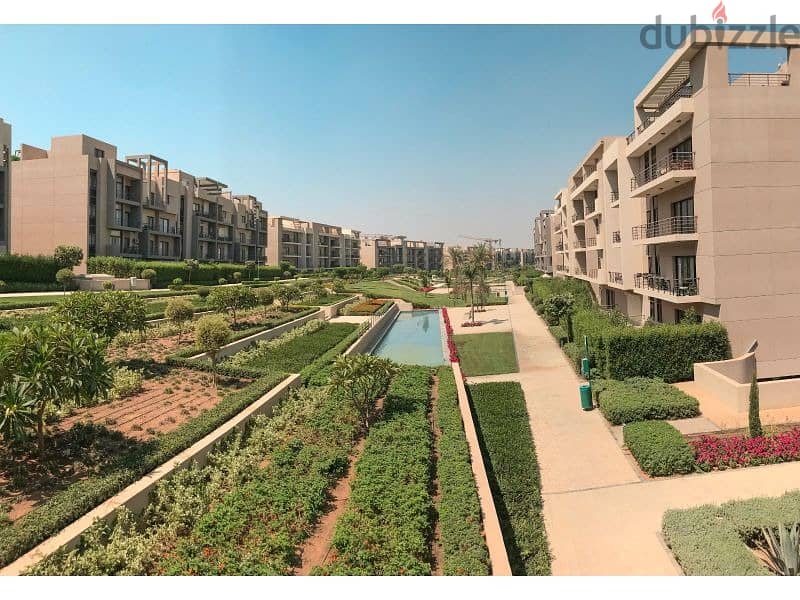 Apartment with garden for sale, 170 sqm, fully finished, delivary after one year view landscape in installments, in Fifth Square compound Al Marasem 1