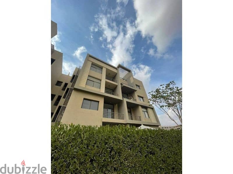 Apartment with garden for sale, 170 sqm, fully finished, delivary after one year view landscape in installments, in Fifth Square compound Al Marasem 3