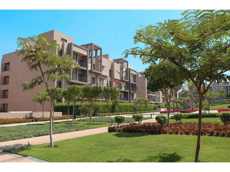 Apartment with garden for sale, 170 sqm, fully finished, delivary after one year view landscape in installments, in Fifth Square compound Al Marasem 4