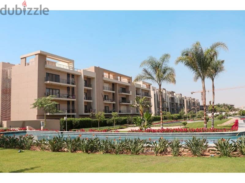 Apartment with garden for sale, 170 sqm, fully finished, delivary after one year view landscape in installments, in Fifth Square compound Al Marasem 6