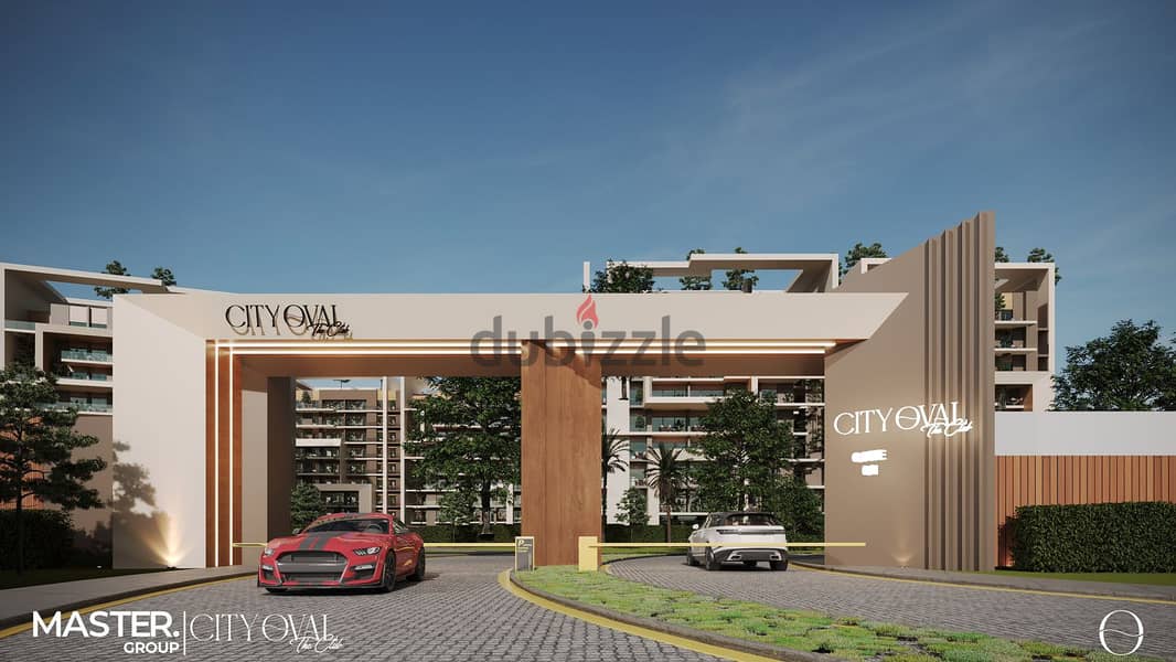 Apartment with the lowest down payment and the longest payment plan of up to 10 years for sale in the new Capital in City Oval compound 6