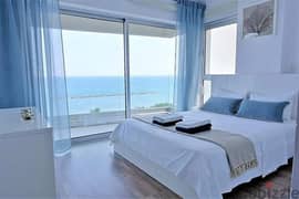 chalet for sale 3bed panoramic view on the sea, prime location, fully finished, with air conditioners and kitchen in seazen village north coast 0