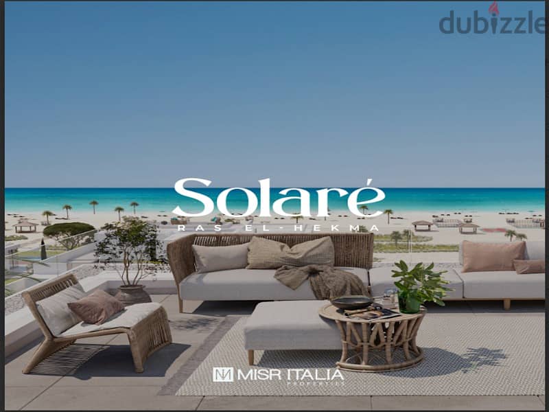 First row lagoon chalet in Ras El Hekma with Misr Italia, fully finished, with equal installments, | Solare 5