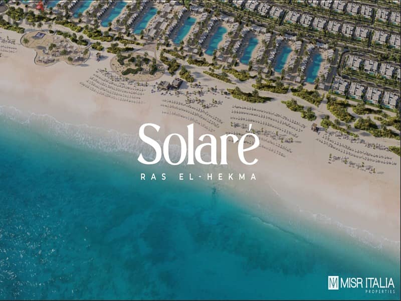 First row lagoon chalet in Ras El Hekma with Misr Italia, fully finished, with equal installments, | Solare 7