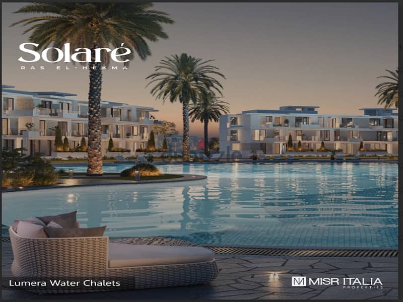First row lagoon villa in Ras El Hekma with Misr Italia, fully finished, with equal installments, | Solare 5