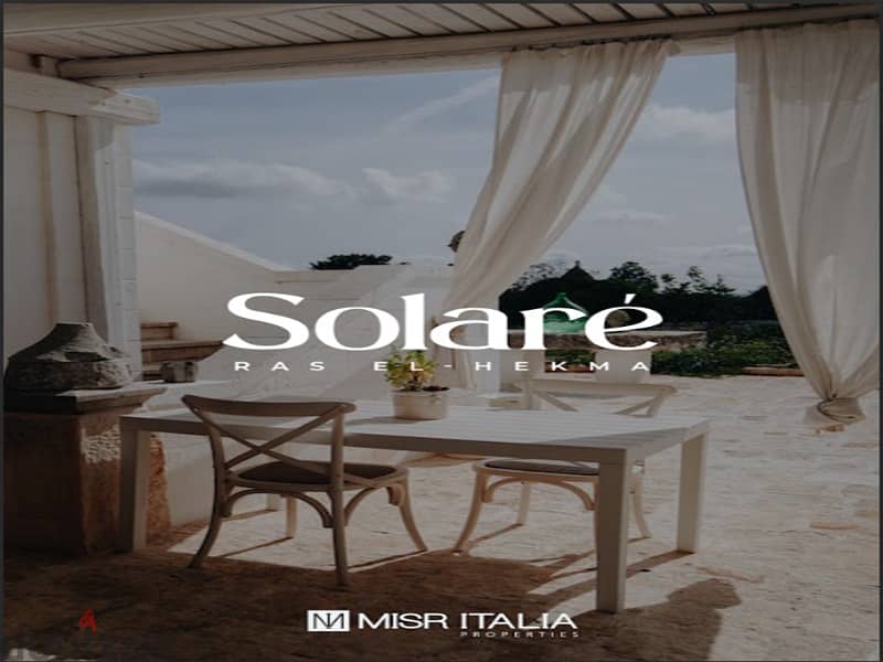 First row lagoon villa in Ras El Hekma with Misr Italia, fully finished, with equal installments, | Solare 11