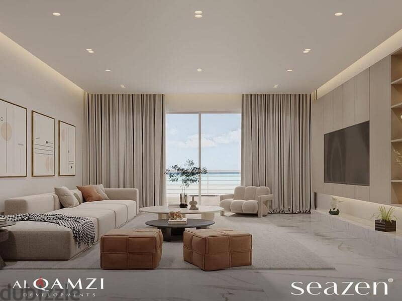 With only 10% down payment, own your 3-bedroom chalet in Seazen Sidi Abdel Rahman Fully finished with kitchen and air conditioners View on the lagoon 11