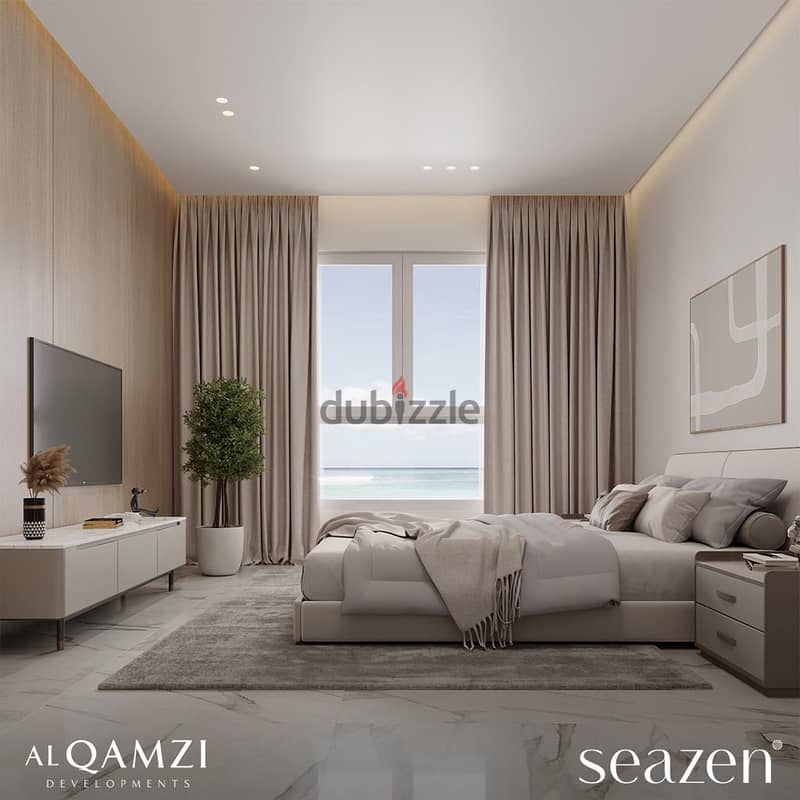Chalet for sale 110m in Seazen North Coast finished with AC and kitchen sea and lagoon view next to La Vista and Waterway near El Alamein Airport 19