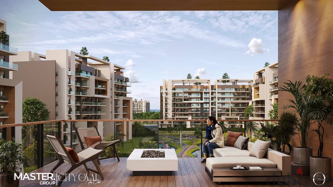 Apartment 199 meters, 4 rooms, for sale in the most prestigious location in the New Administrative Capital, with a 33% discount, City Oval Compound 3