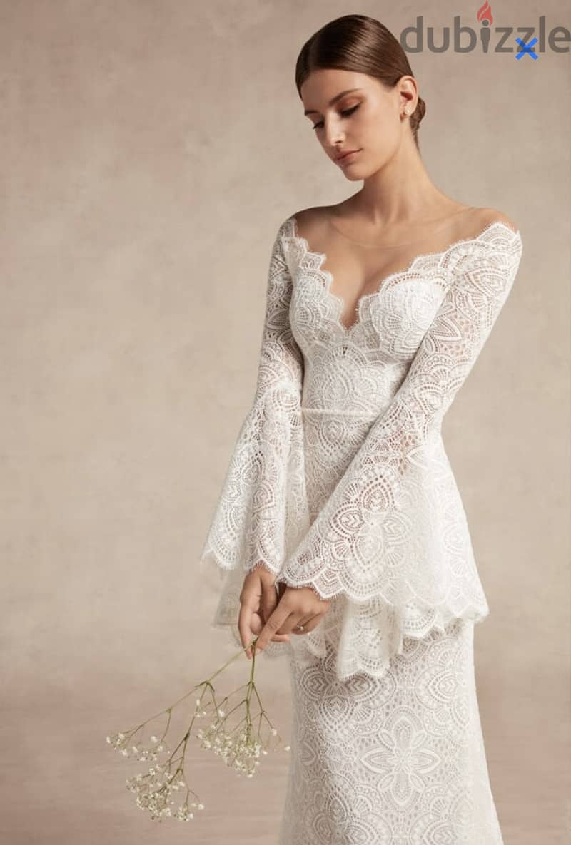 “Liv” Boho chic Italian handmade wedding dress by by Atelier Emé 8