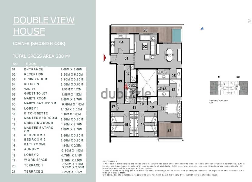 Apartment for sale 238m very distinctive with a wonderful double view in Mostakbal City - مدينه المستقبل 6