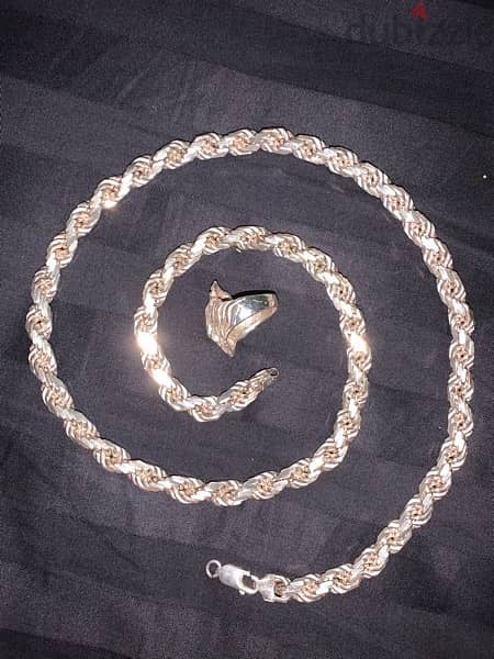 925 Sterling Silver Diamond Cut Rope Chain 5