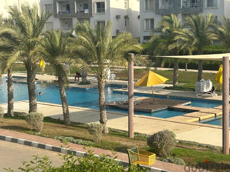 For sale, a chalet in Amwaj Village with full sea view,The chalet is fully furnished 0