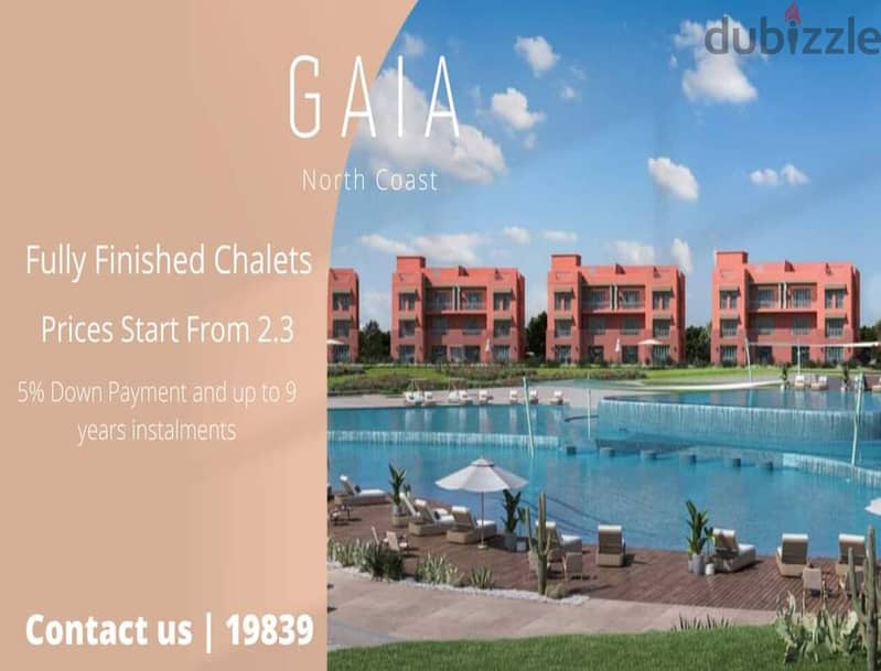 chalet for sale at gaia north coast | installments | prime location | ground with garden 2