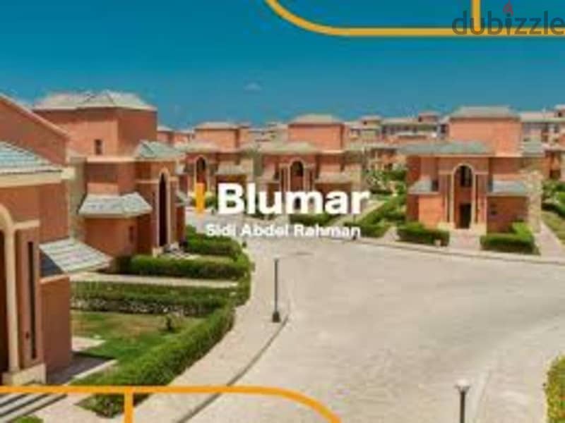 شاليه ارضى بحديقه للبيع فى بلومار الساحل الشمالى | استلام فورى | متشطب | موقع مميز | blumar north coast 4