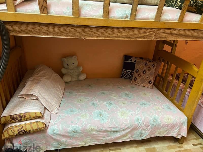 سرير بدورين خشب زان للبيع 1