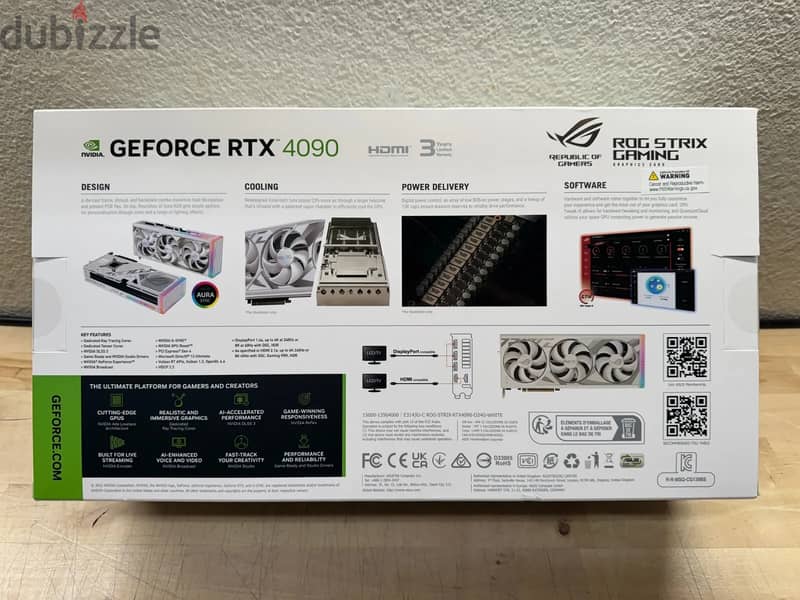 ASUS ROG STRIX RTX 4090 24GB White OC GPU New Sealed In Hand 4