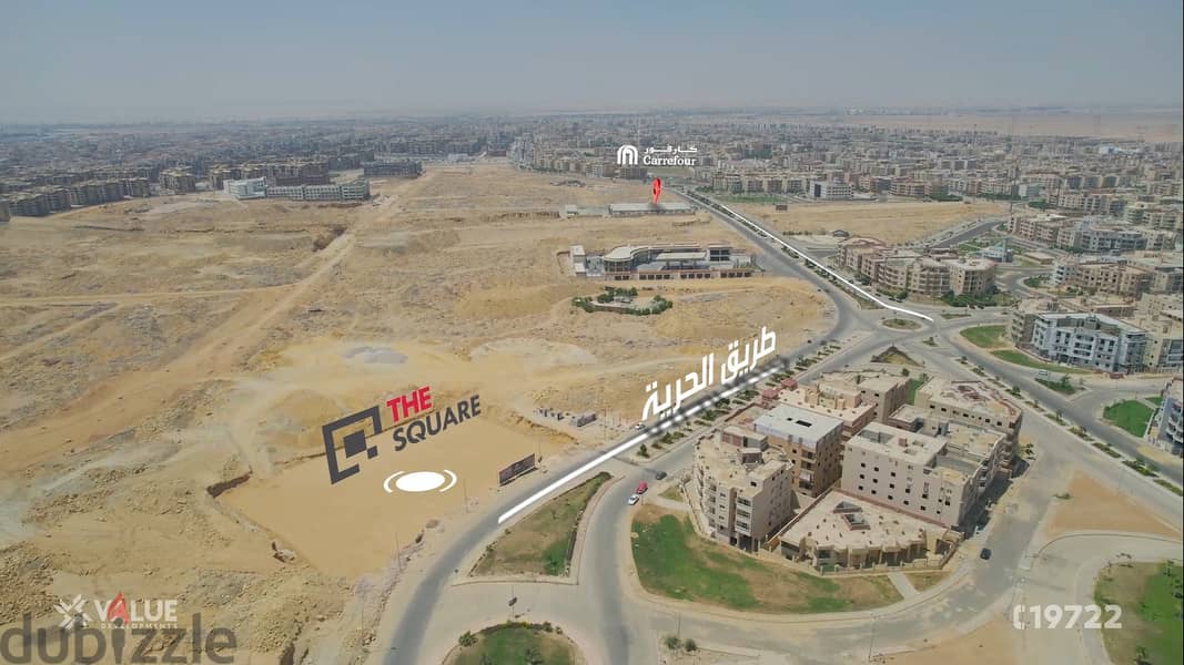 Fully finished office for sale in Shorouk City, next to Carrefour and on Al-Horeya axis, with the lowest down payment and the longest installment 21