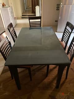 Dining table with 5 dining chairs 0