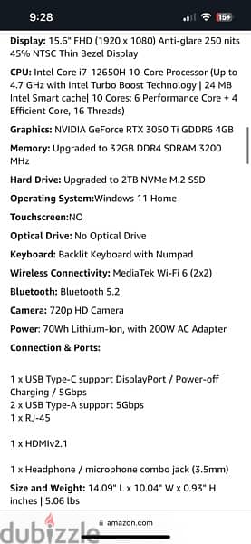 NEW VICTUS HP 32GB 2TB 3050ti 12650h 144hz gaming 2