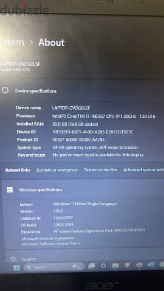 acer aspire 3 core i7 10th gen 1