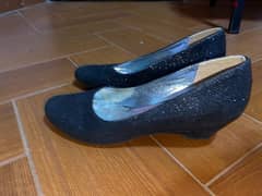 soiree black glitter heels 0