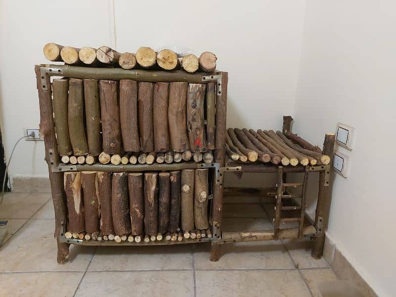 pet house hand made from tree branches بيت حيوانات أليفة 2