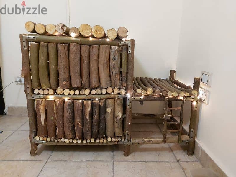 pet house hand made from tree branches بيت حيوانات أليفة 3